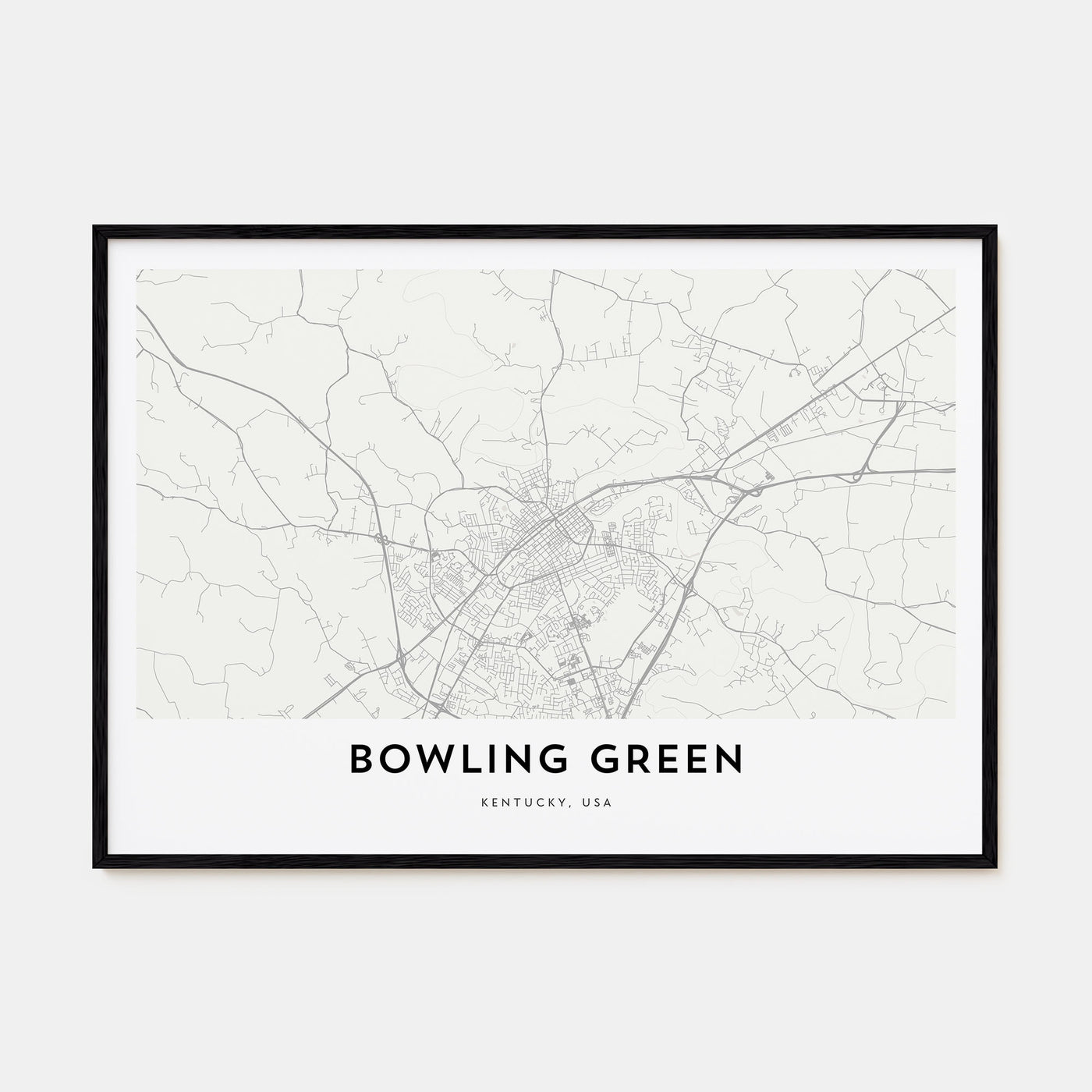 Bowling Green, Kentucky Map Landscape Poster