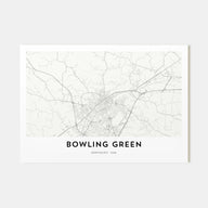 Bowling Green, Kentucky Map Landscape Poster