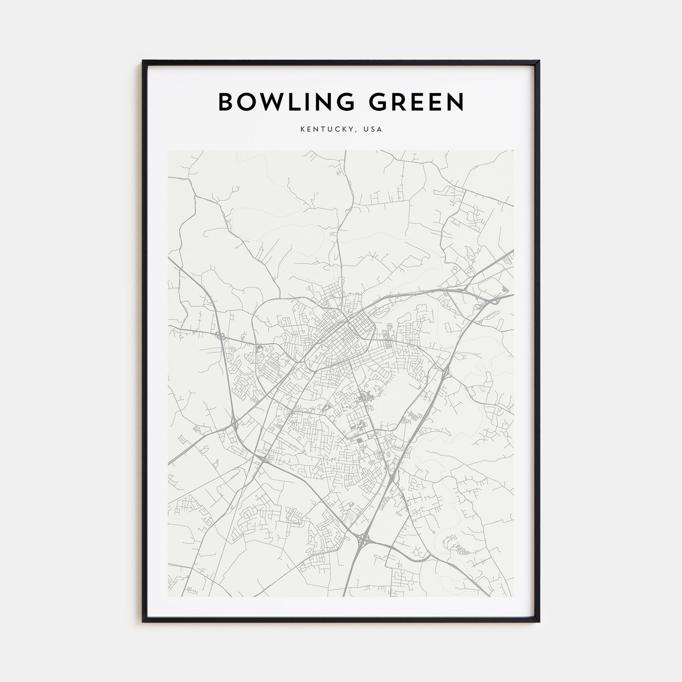Bowling Green, Kentucky Map Portrait Poster