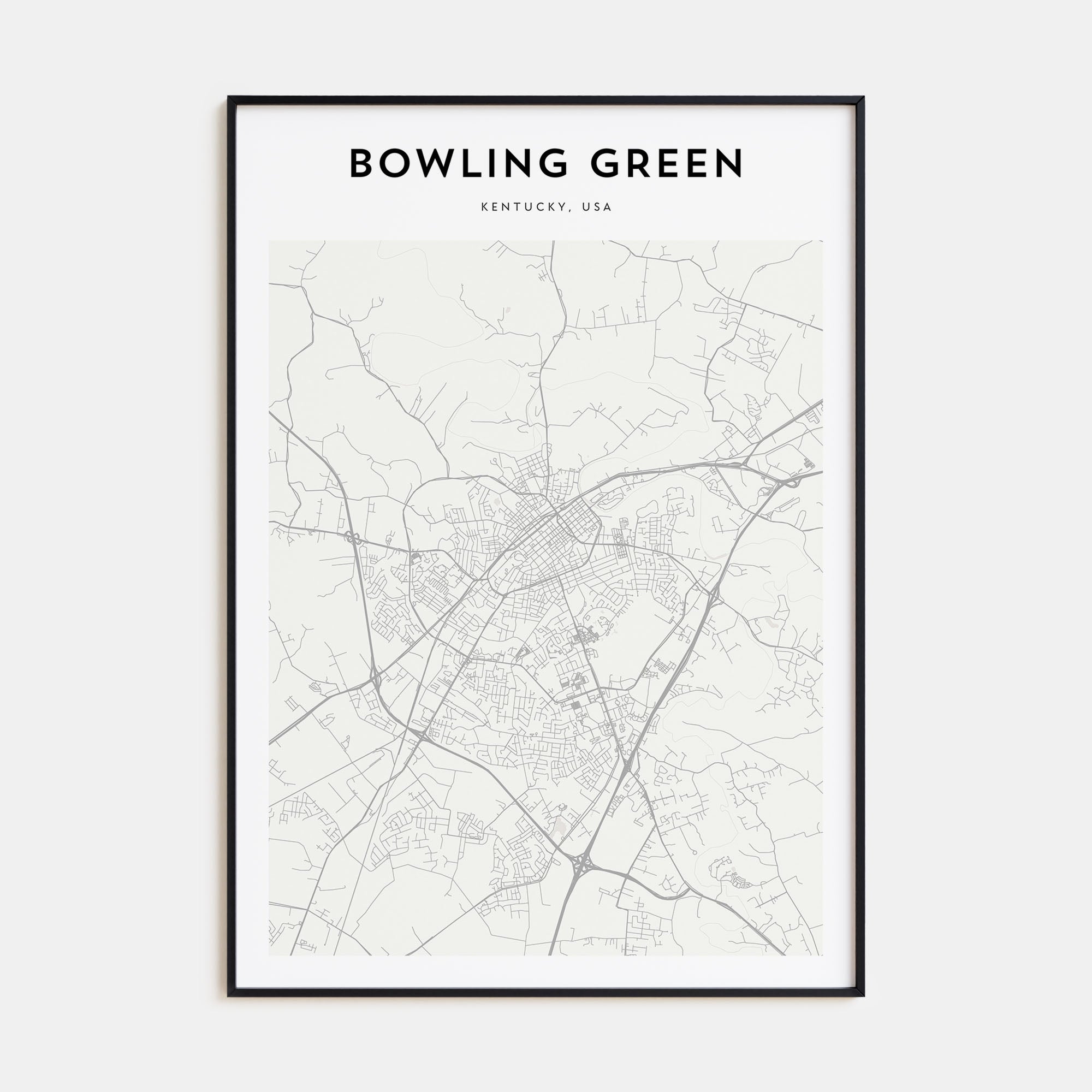 Bowling Green, Kentucky Map Portrait Poster
