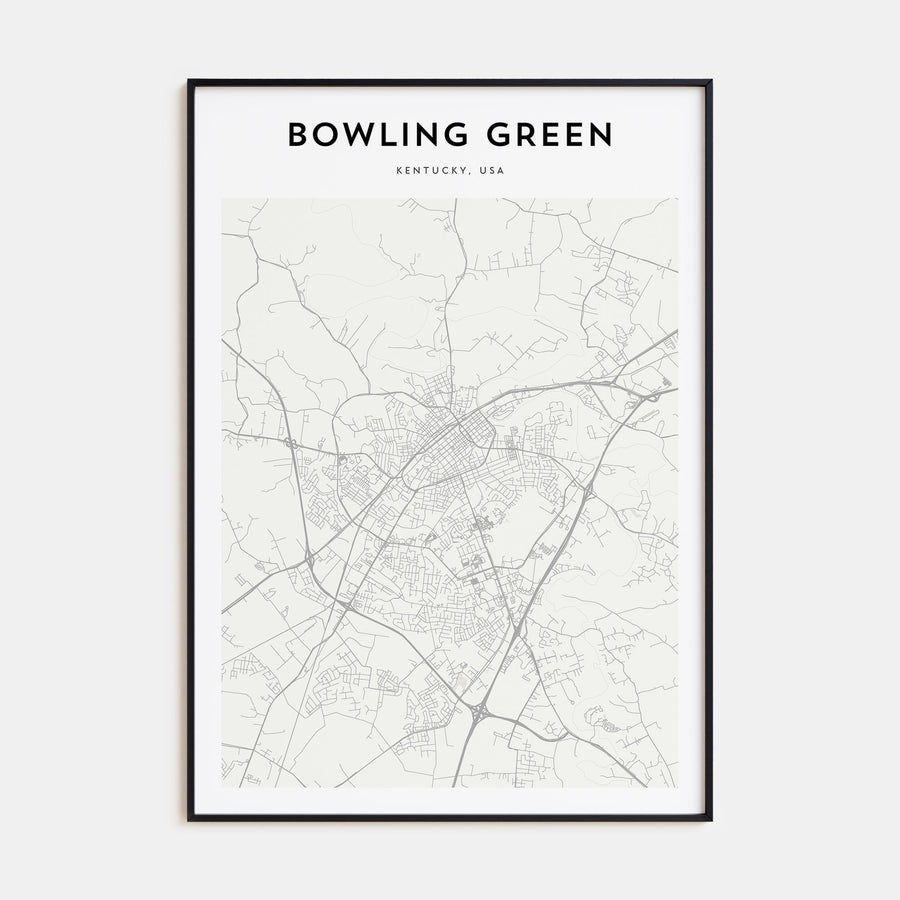 Bowling Green, Kentucky Map Portrait Poster
