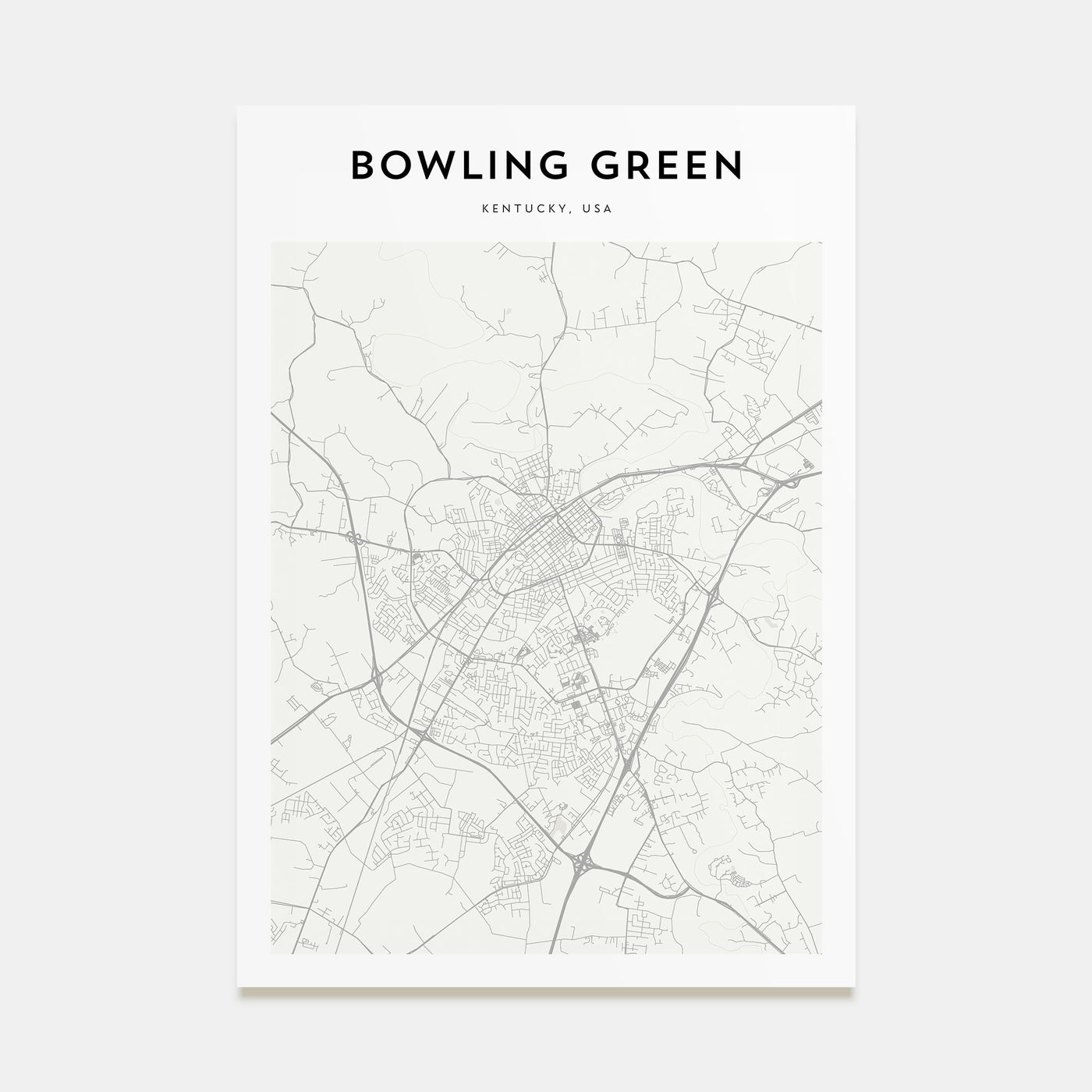 Bowling Green, Kentucky Map Portrait Poster