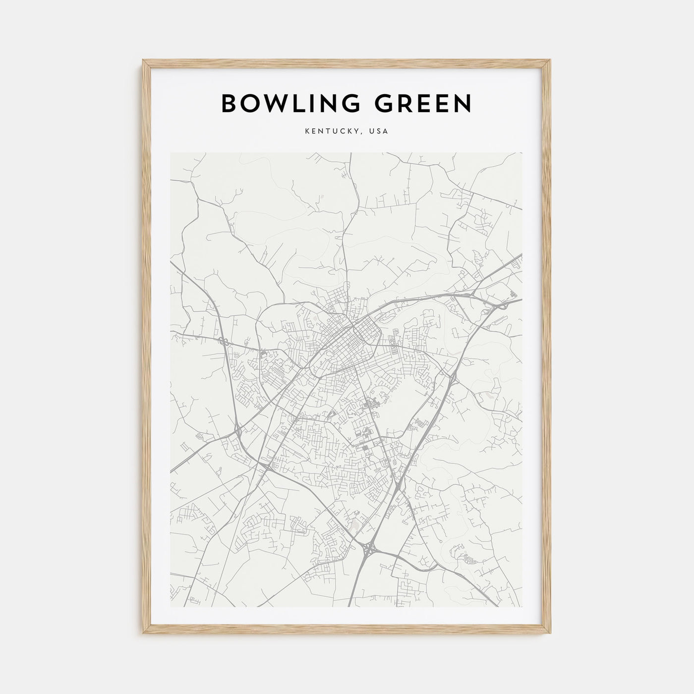 Bowling Green, Kentucky Map Portrait Poster