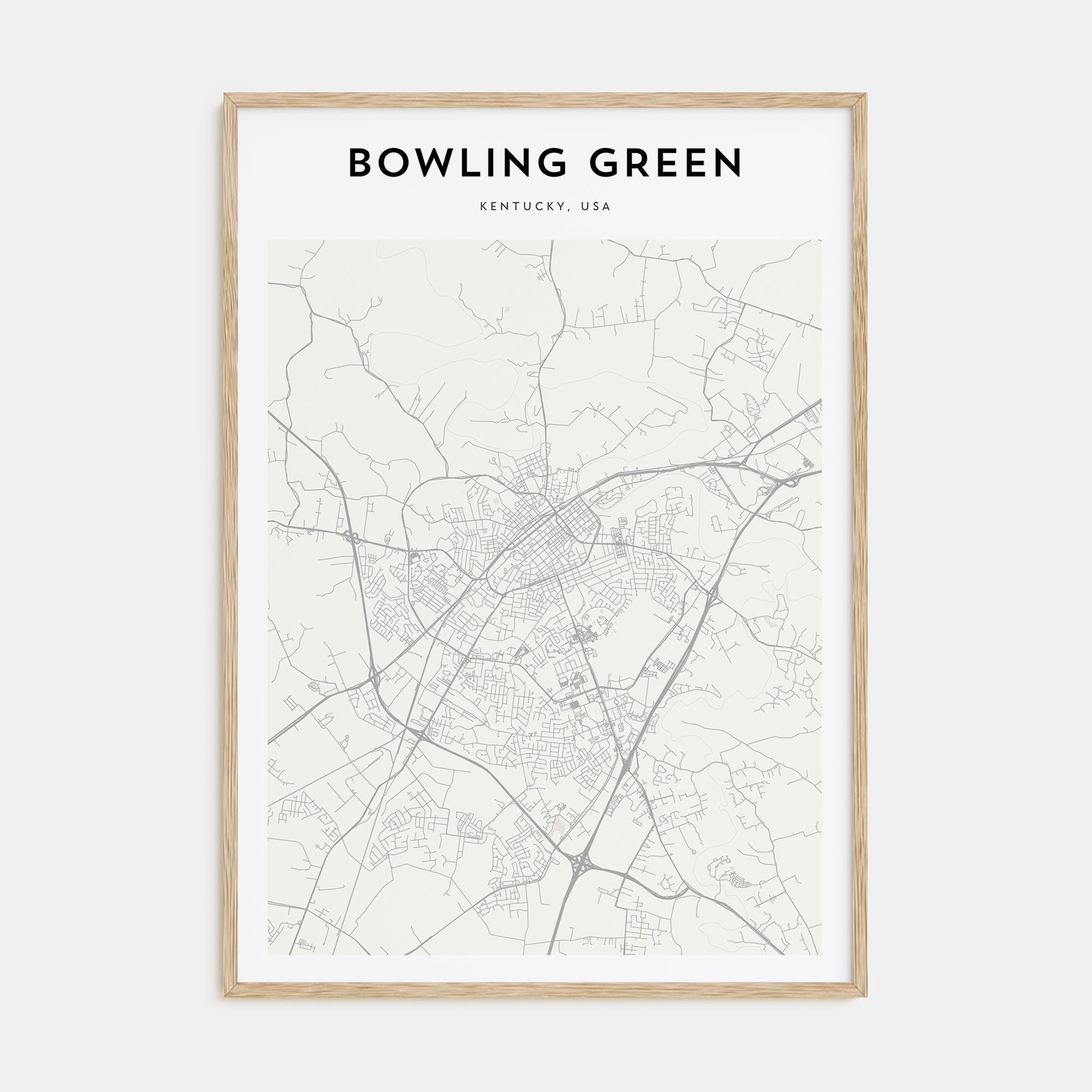 Bowling Green, Kentucky Map Portrait Poster