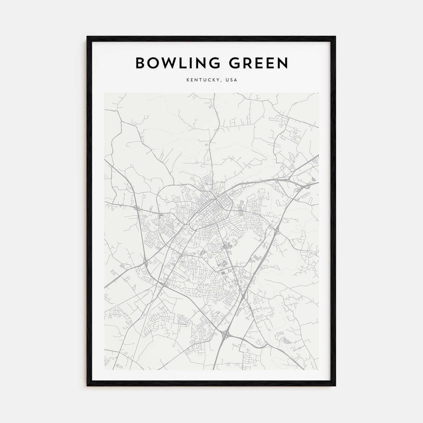 Bowling Green, Kentucky Map Portrait Poster