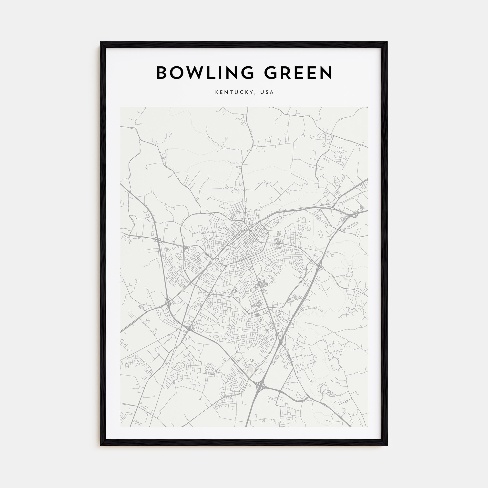 Bowling Green, Kentucky Map Portrait Poster