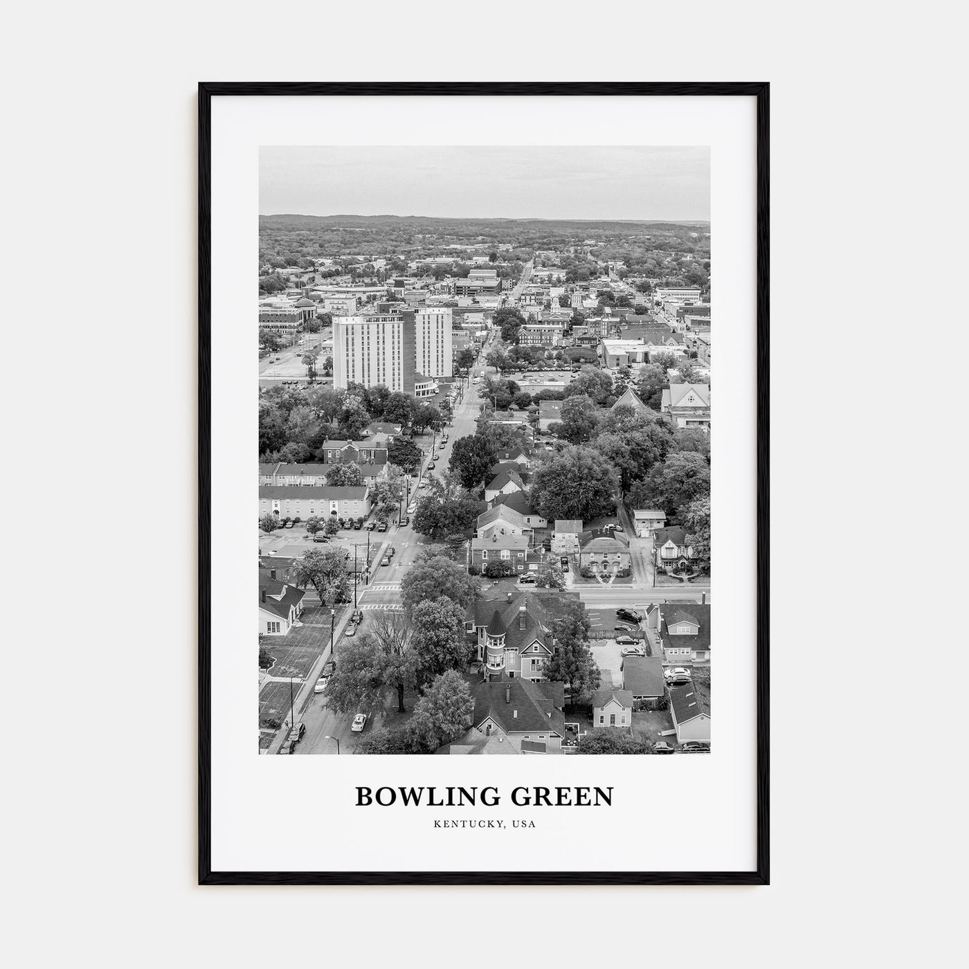 Bowling Green, Kentucky Portrait B&W Poster