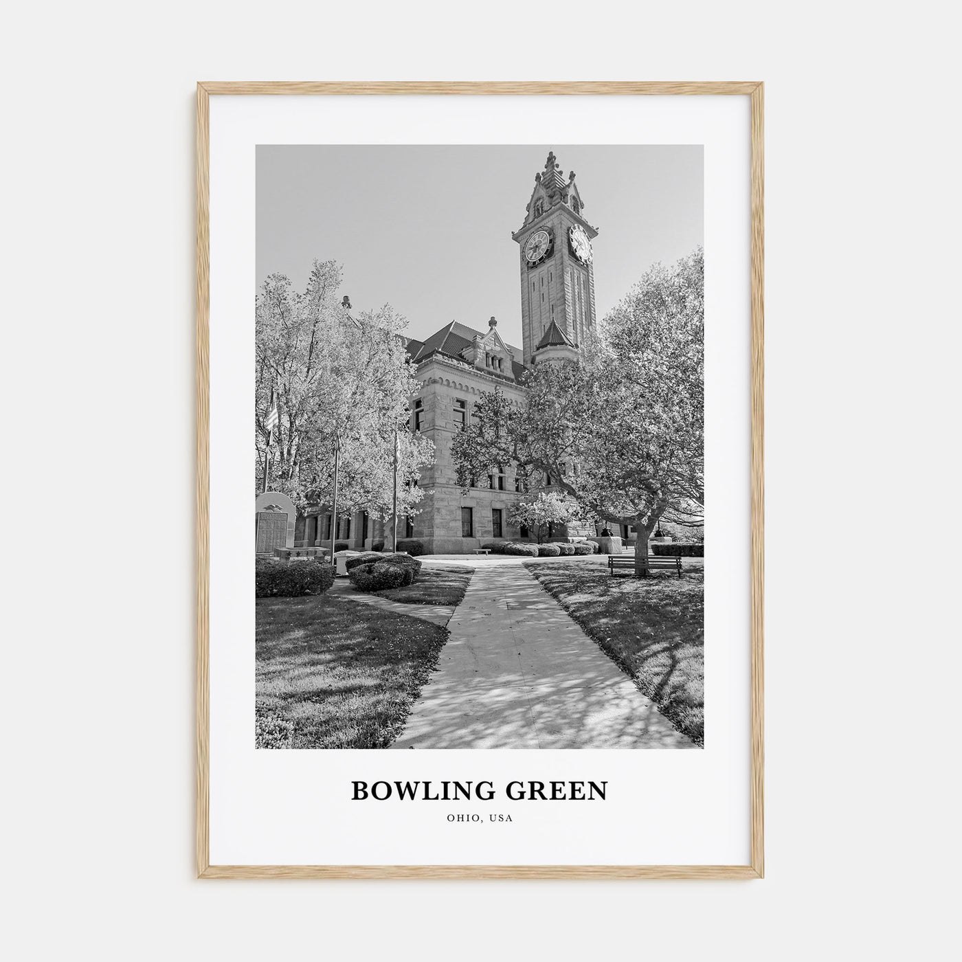 Bowling Green, Ohio Portrait B&W Poster