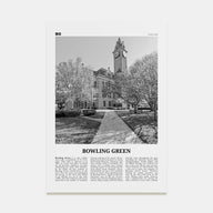 Bowling Green, Ohio Travel B&W Poster