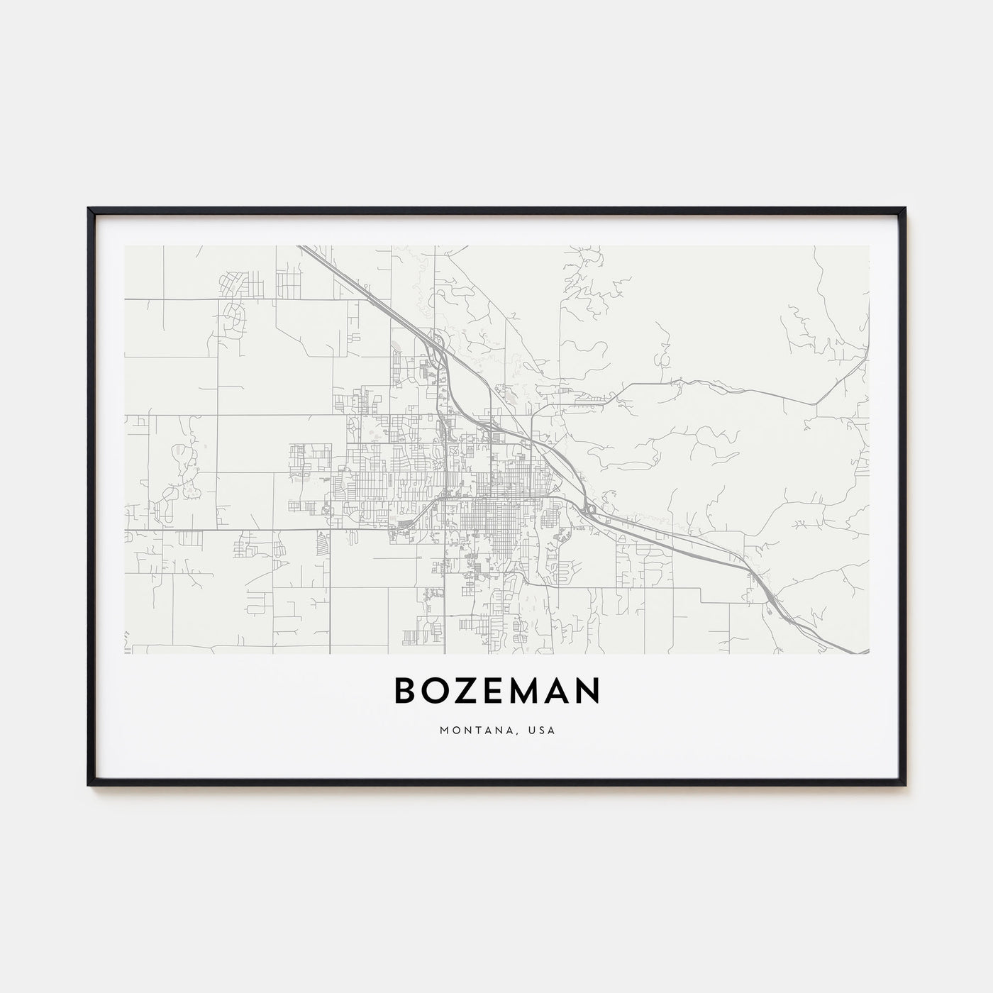 Bozeman Map Landscape Poster