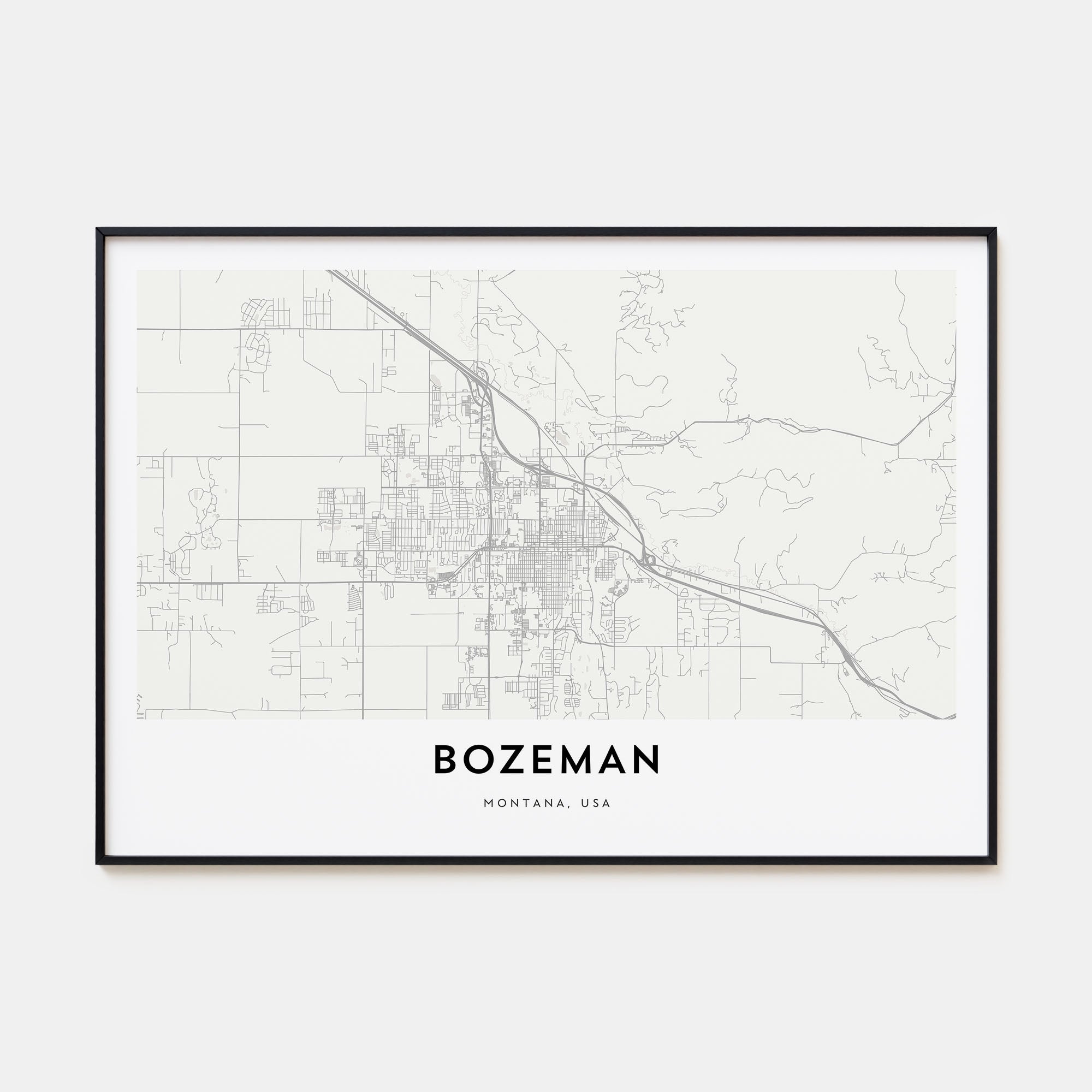 Bozeman Map Landscape Poster