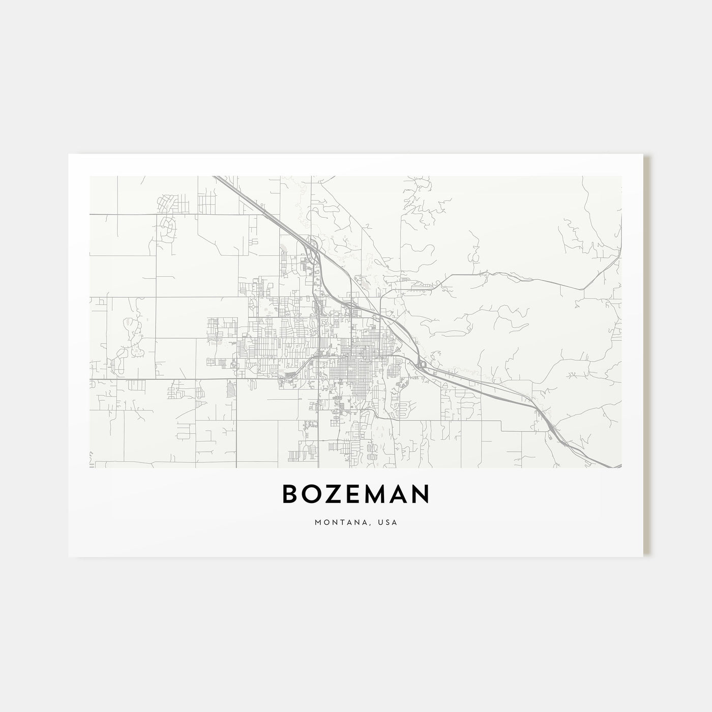 Bozeman Map Landscape Poster
