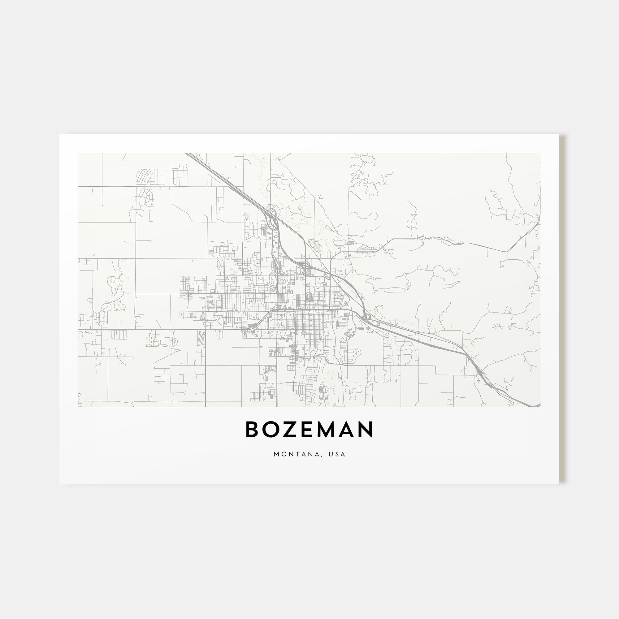 Bozeman Map Landscape Poster