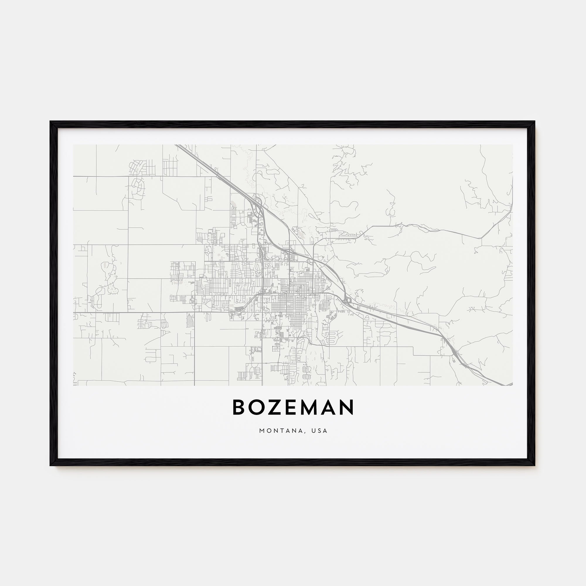 Bozeman Map Landscape Poster