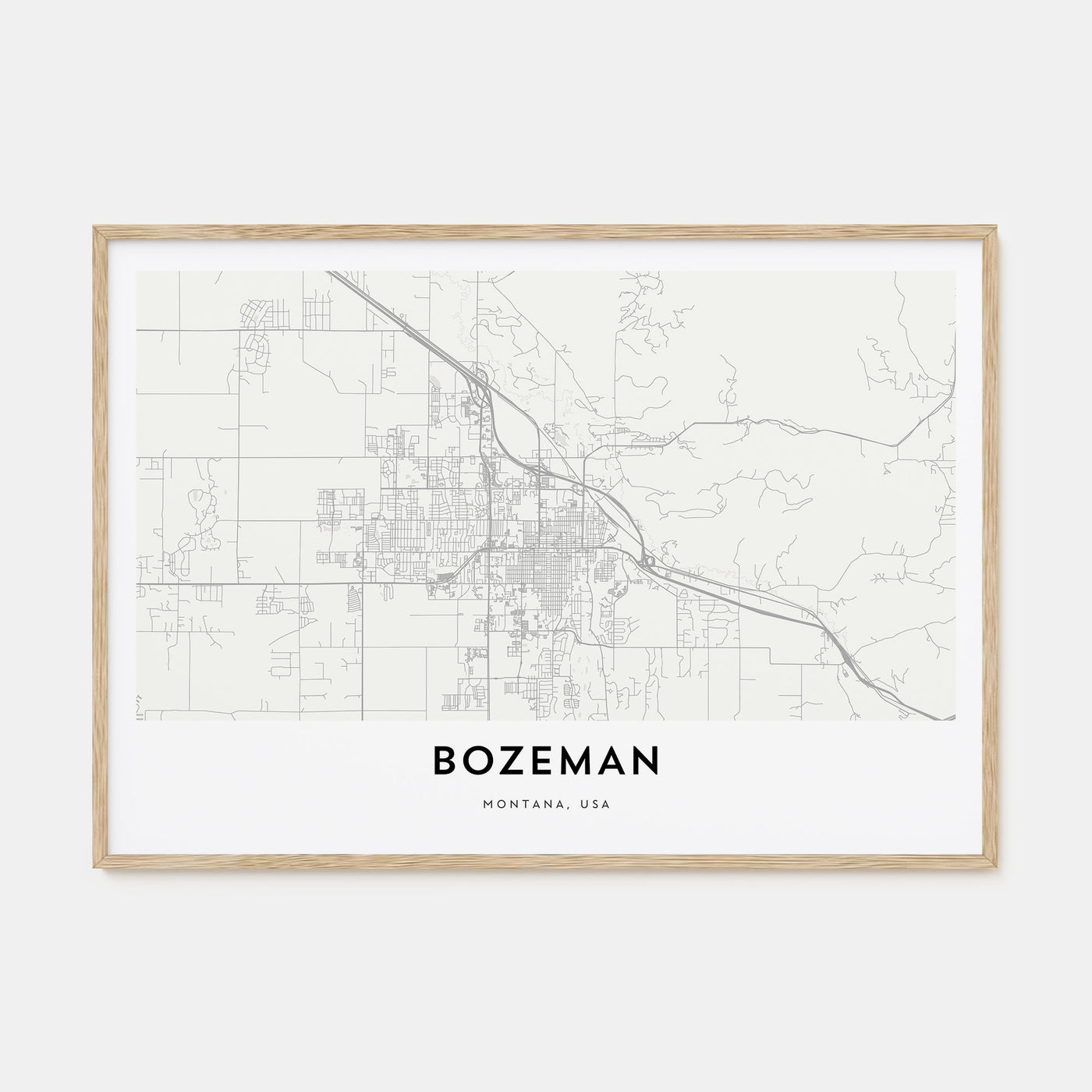 Bozeman Map Landscape Poster