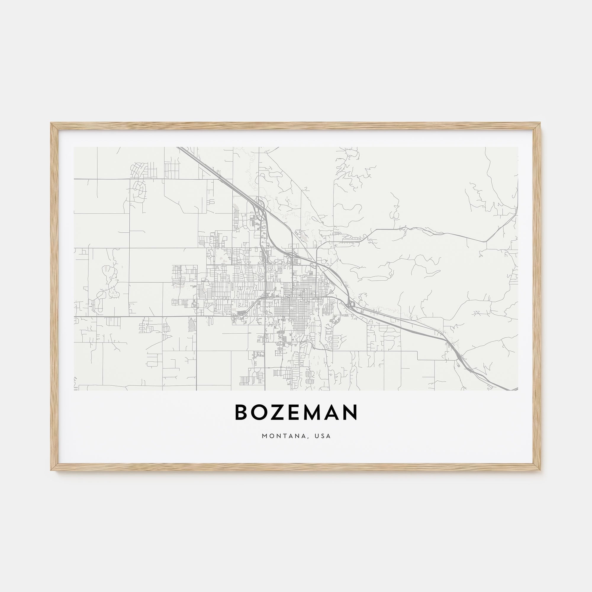 Bozeman Map Landscape Poster