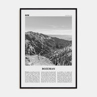 Bozeman Travel B&W Poster