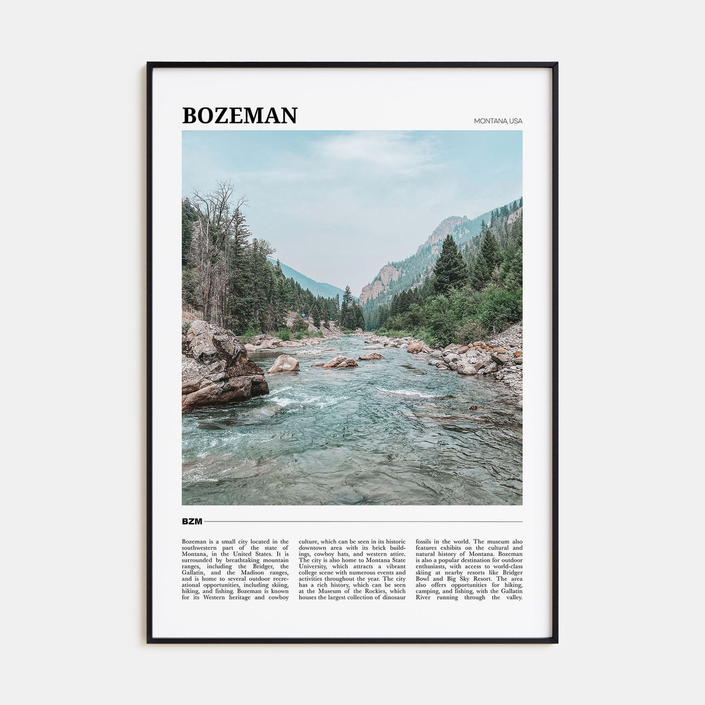 Bozeman Travel Color Poster