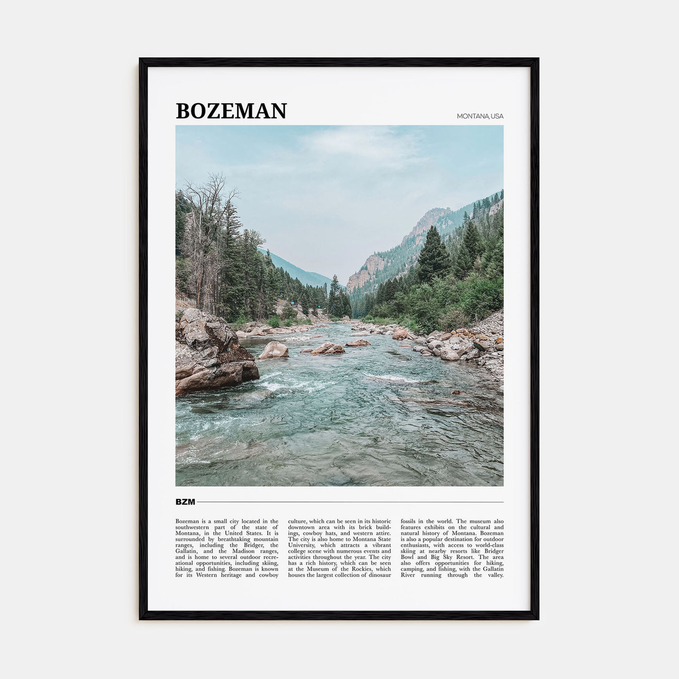 Bozeman Travel Color Poster