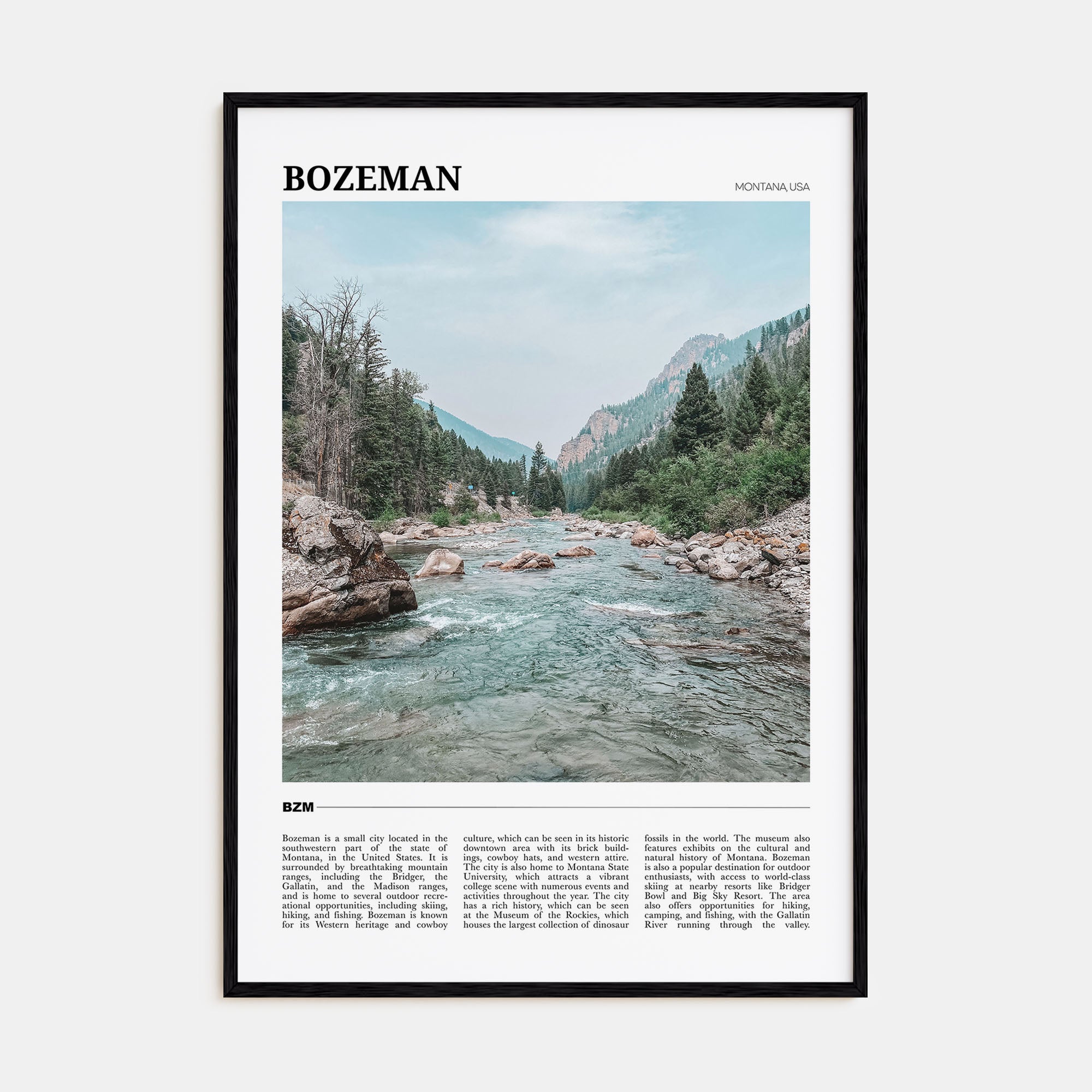 Bozeman Travel Color Poster