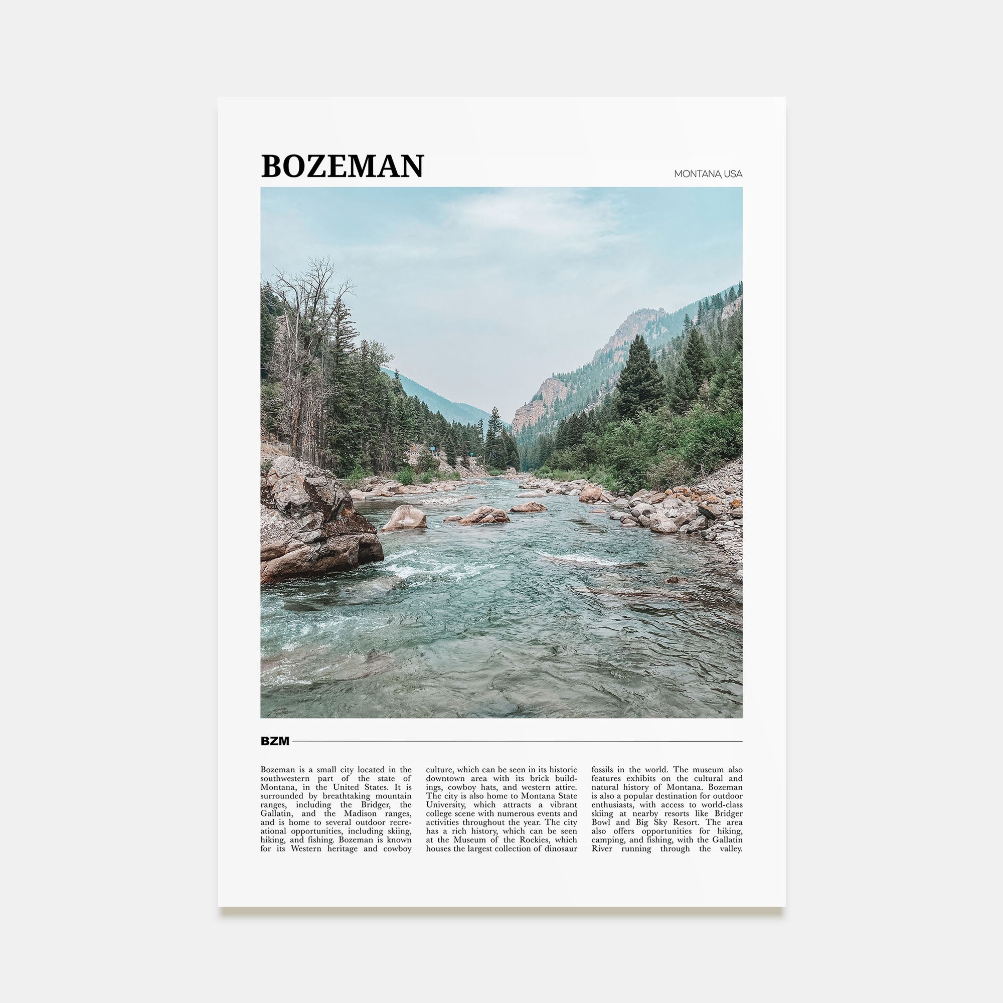 Bozeman Travel Color Poster