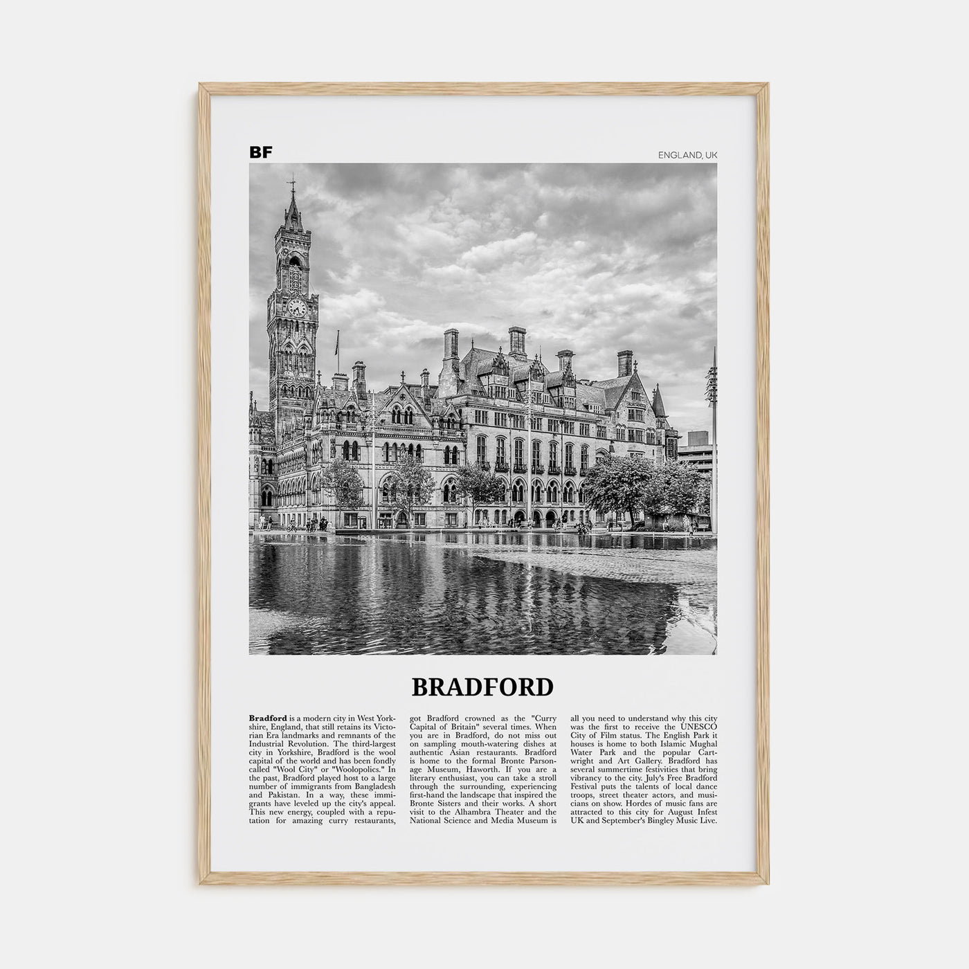 Bradford Travel B&W Poster