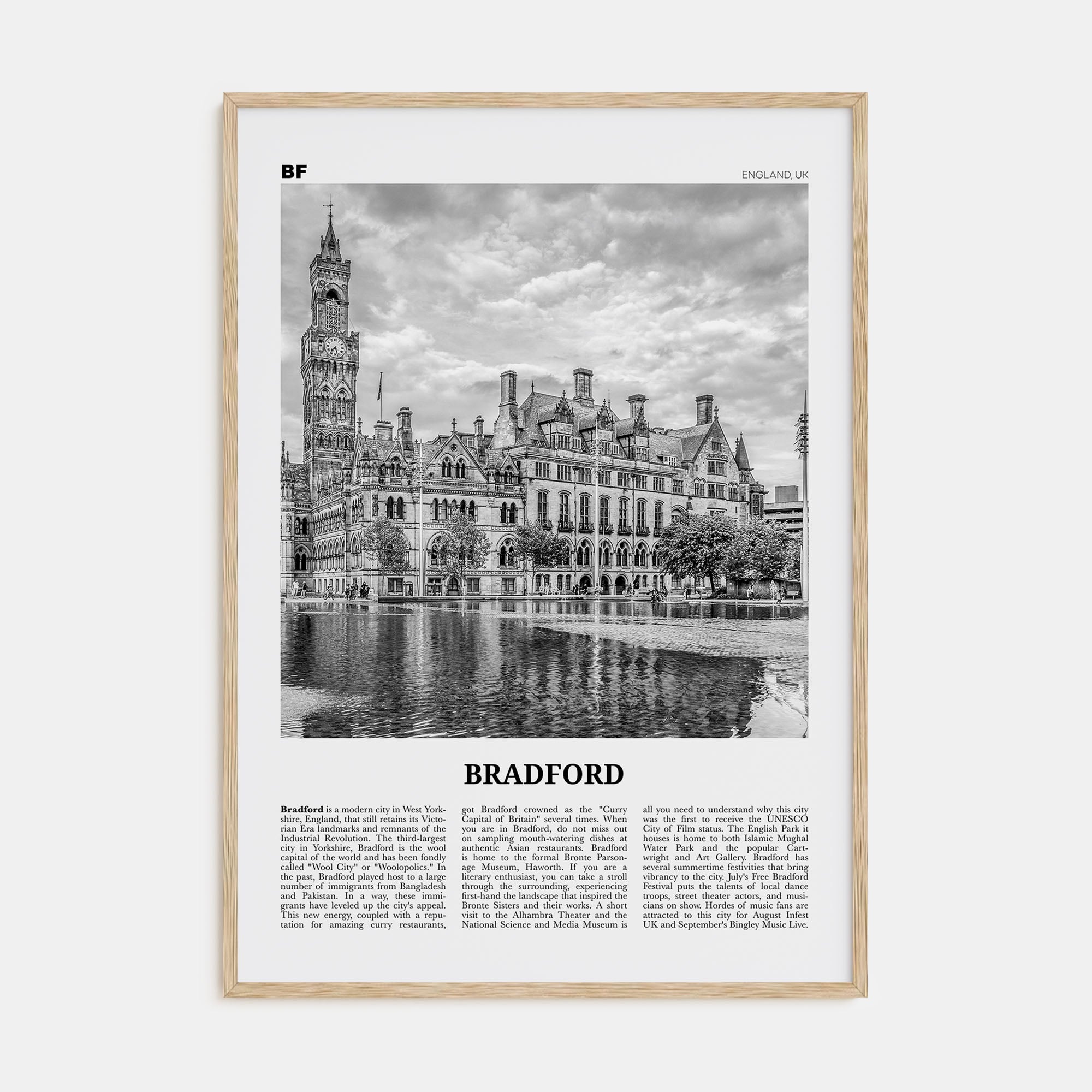 Bradford Travel B&W Poster