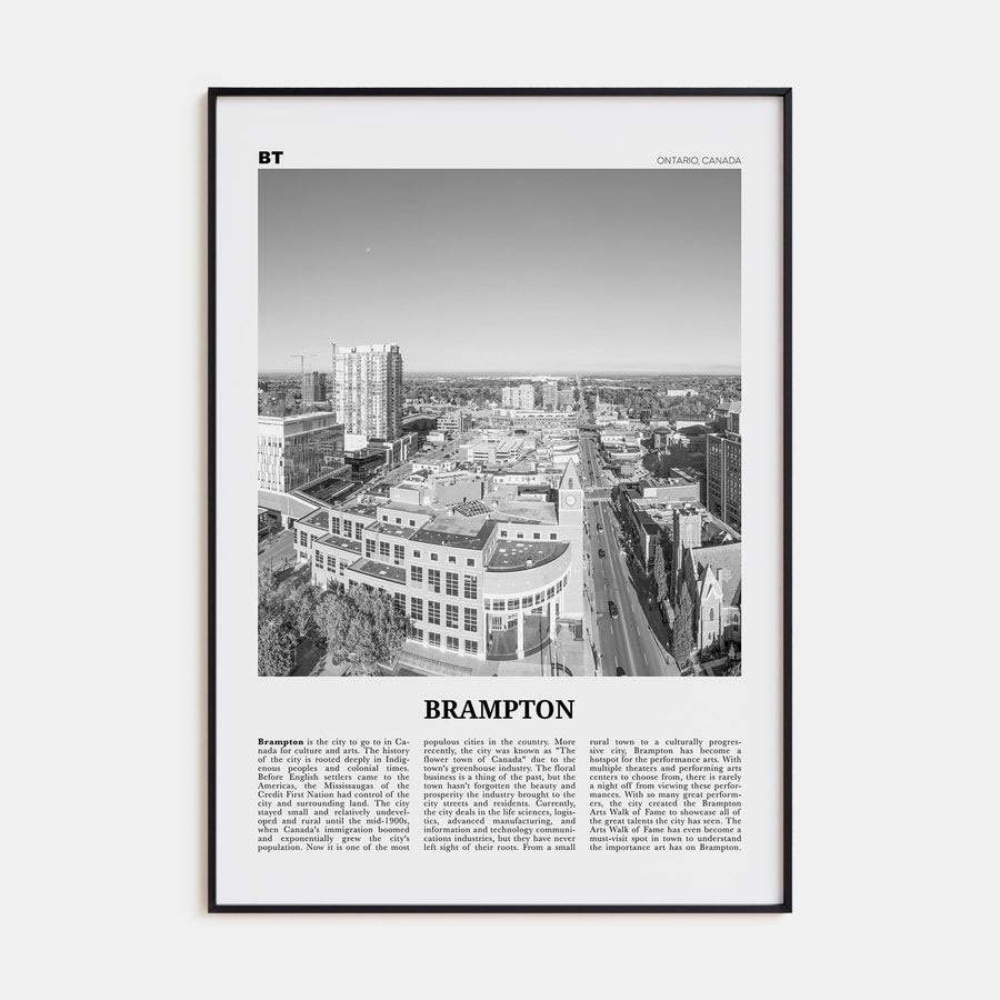 Brampton Travel B&W Poster