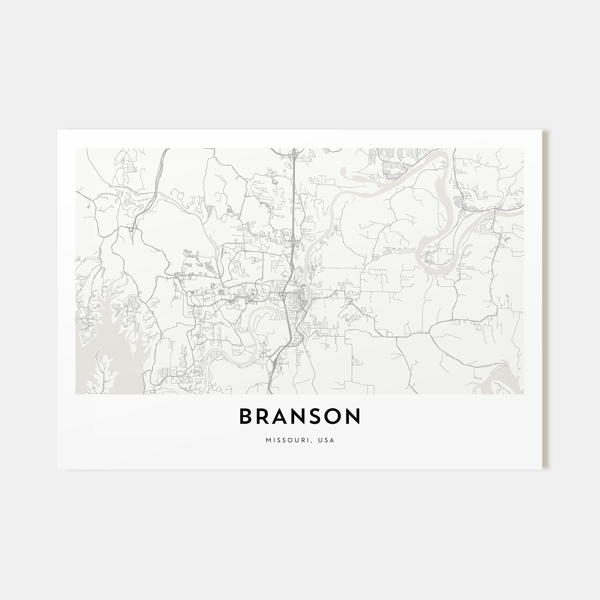 Branson Map Landscape Poster