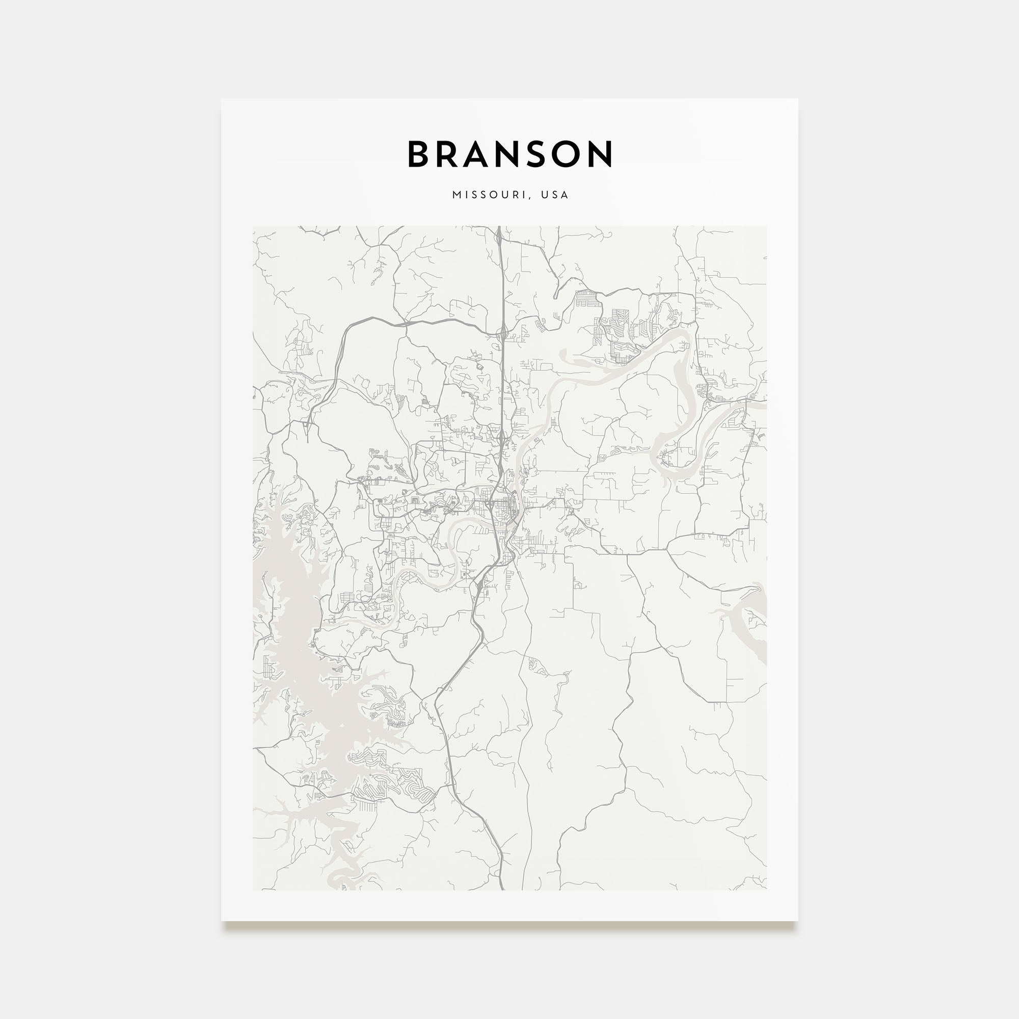 Branson Map Portrait Poster