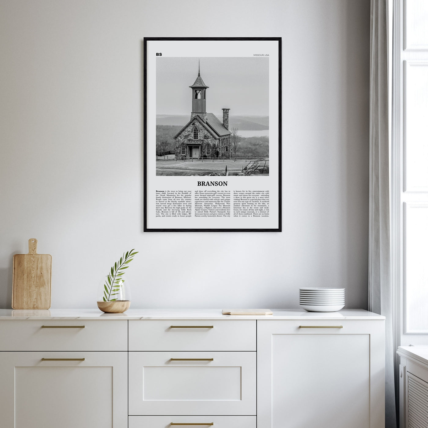 Branson Travel B&W Poster