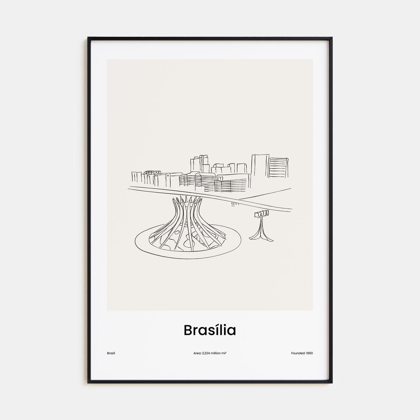Brasília Drawn Poster
