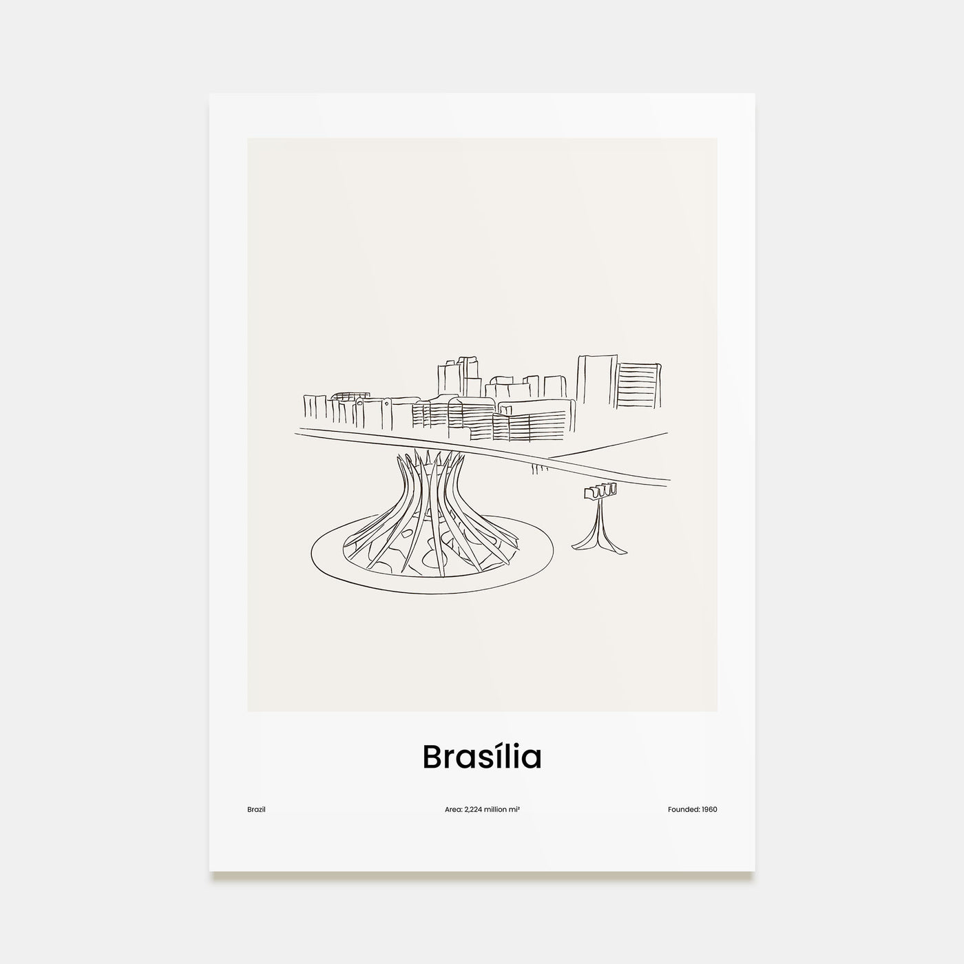 Brasília Drawn Poster