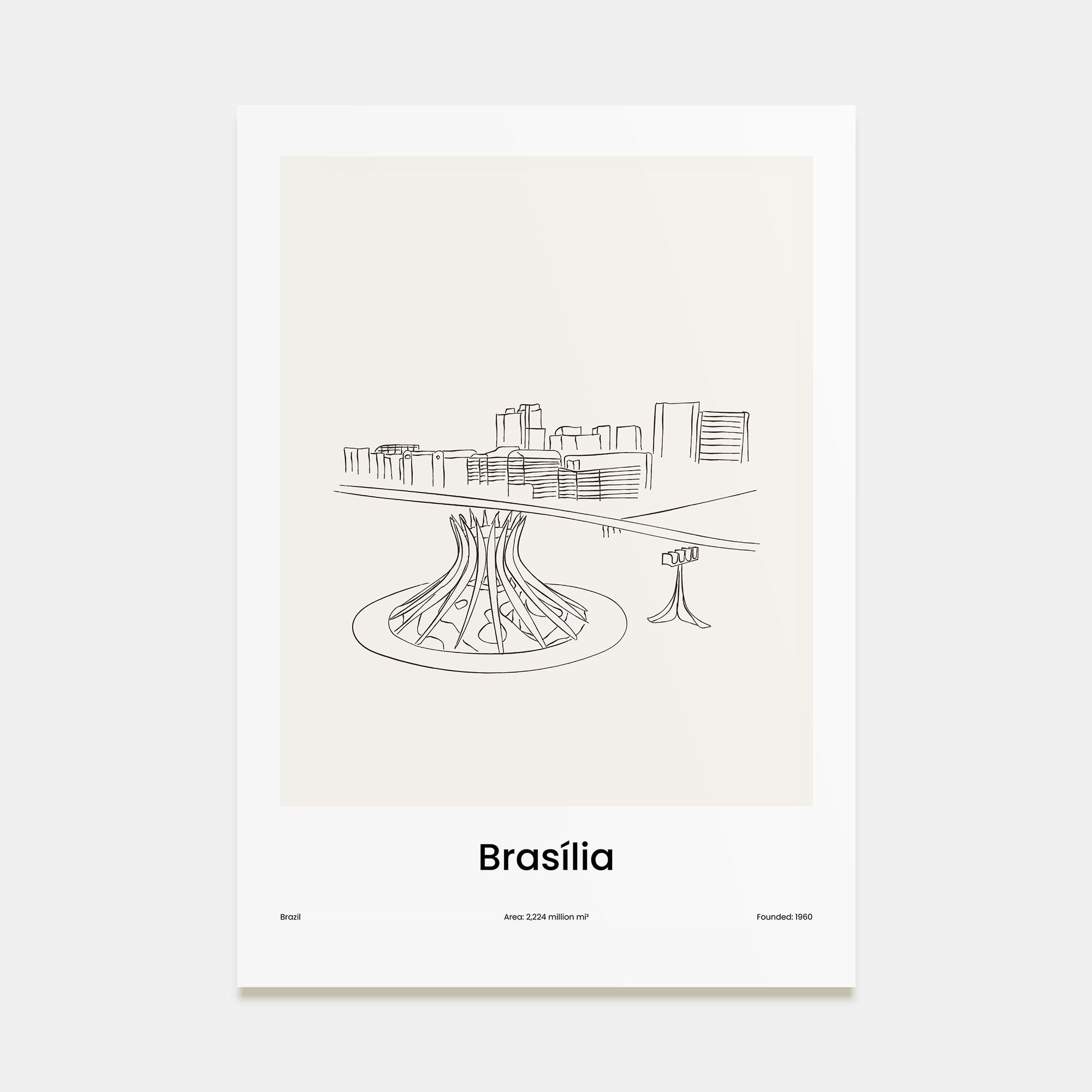 Brasília Drawn Poster