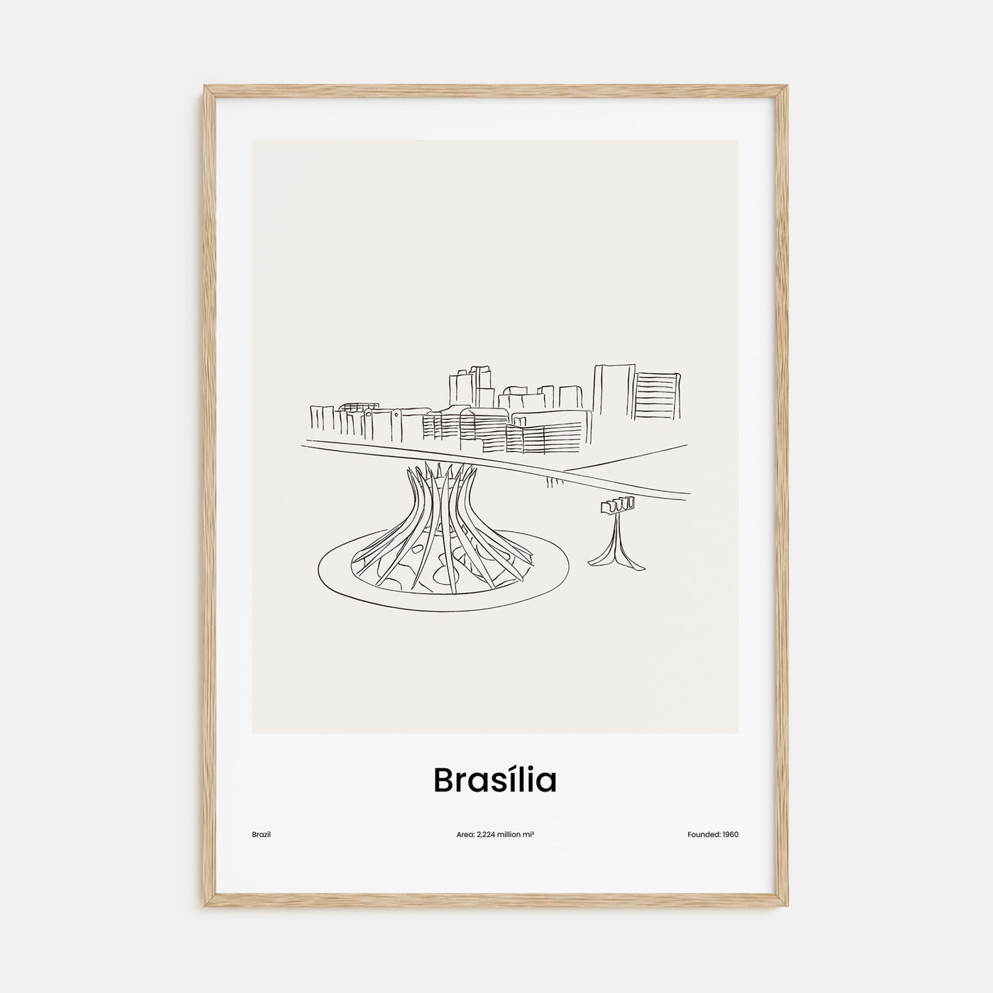 Brasília Drawn Poster