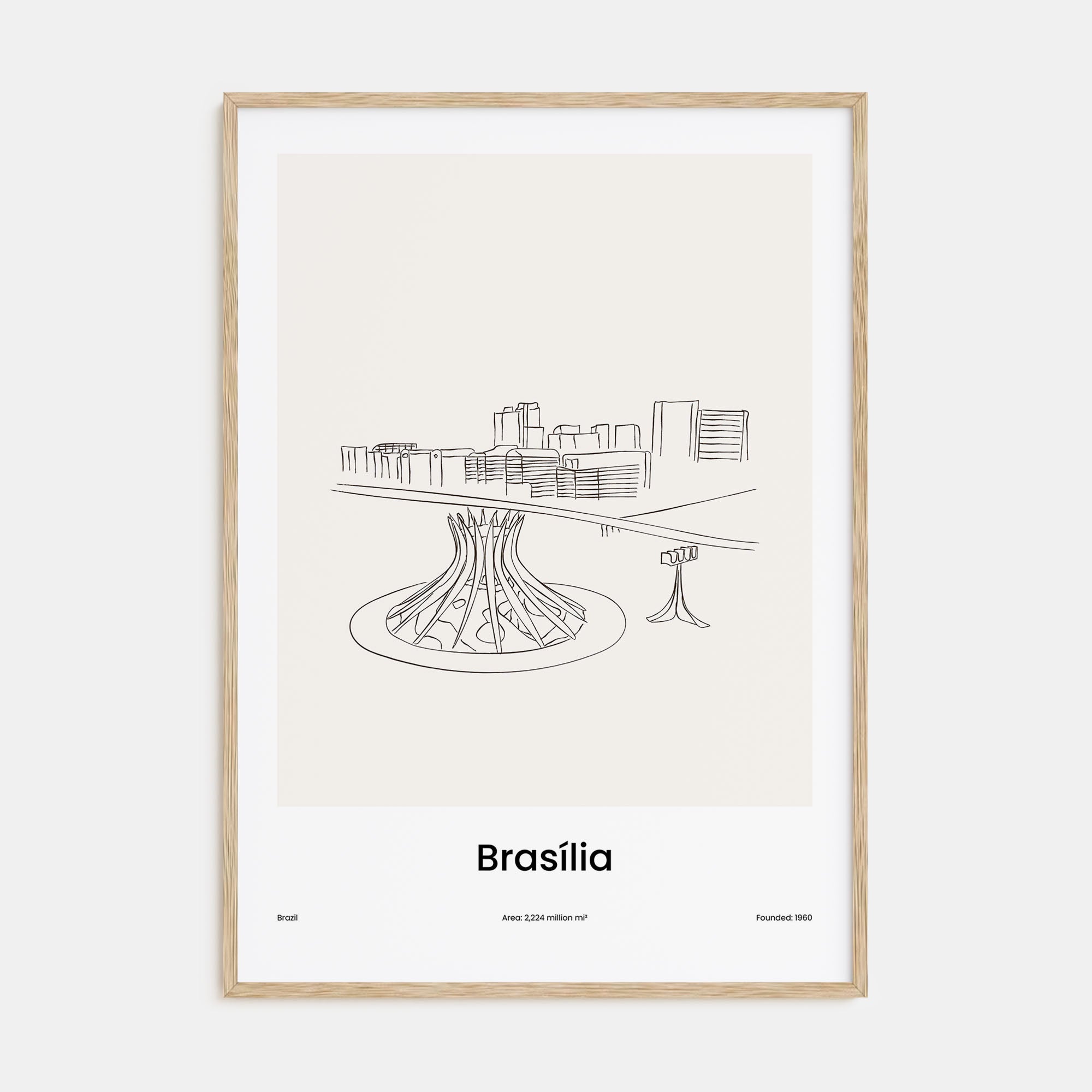 Brasília Drawn Poster