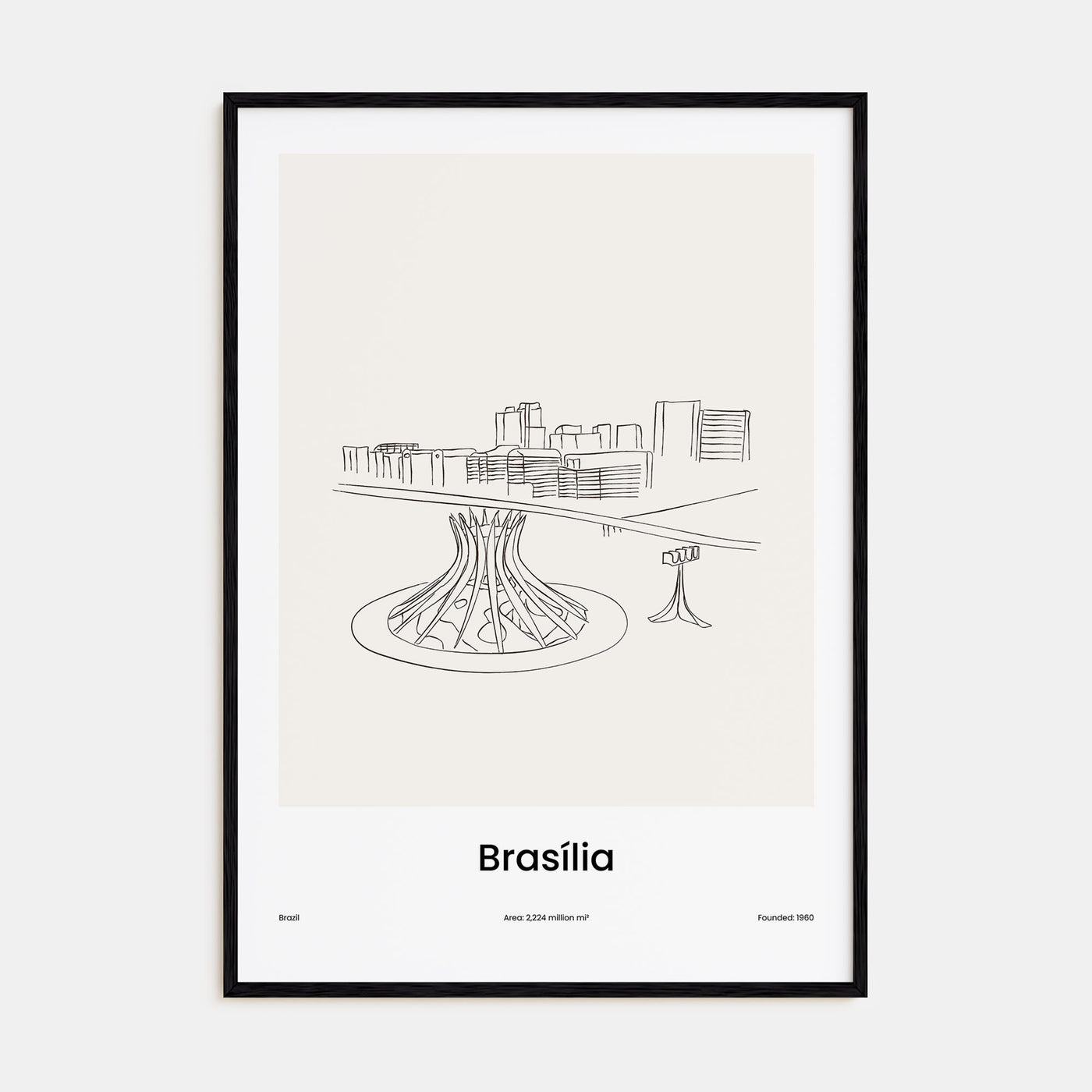 Brasília Drawn Poster