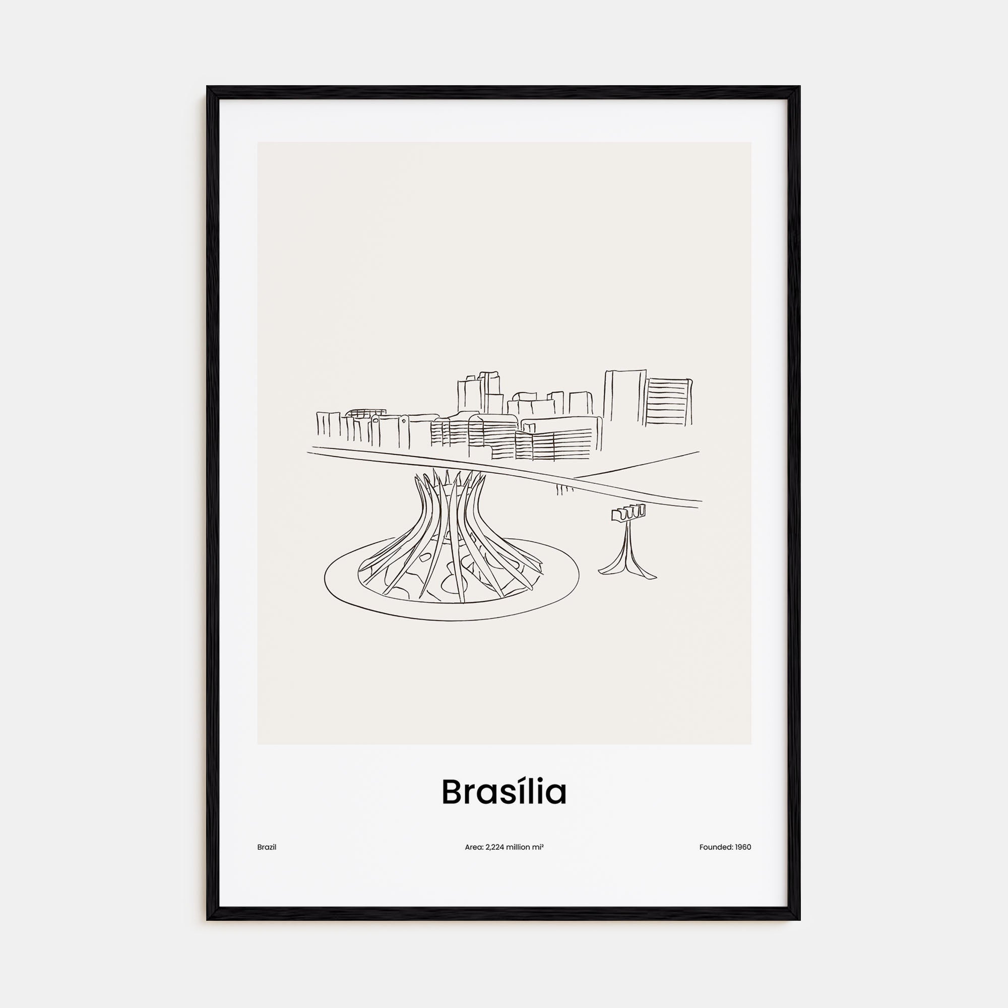 Brasília Drawn Poster