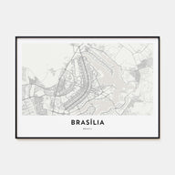 Brasília Map Landscape Poster