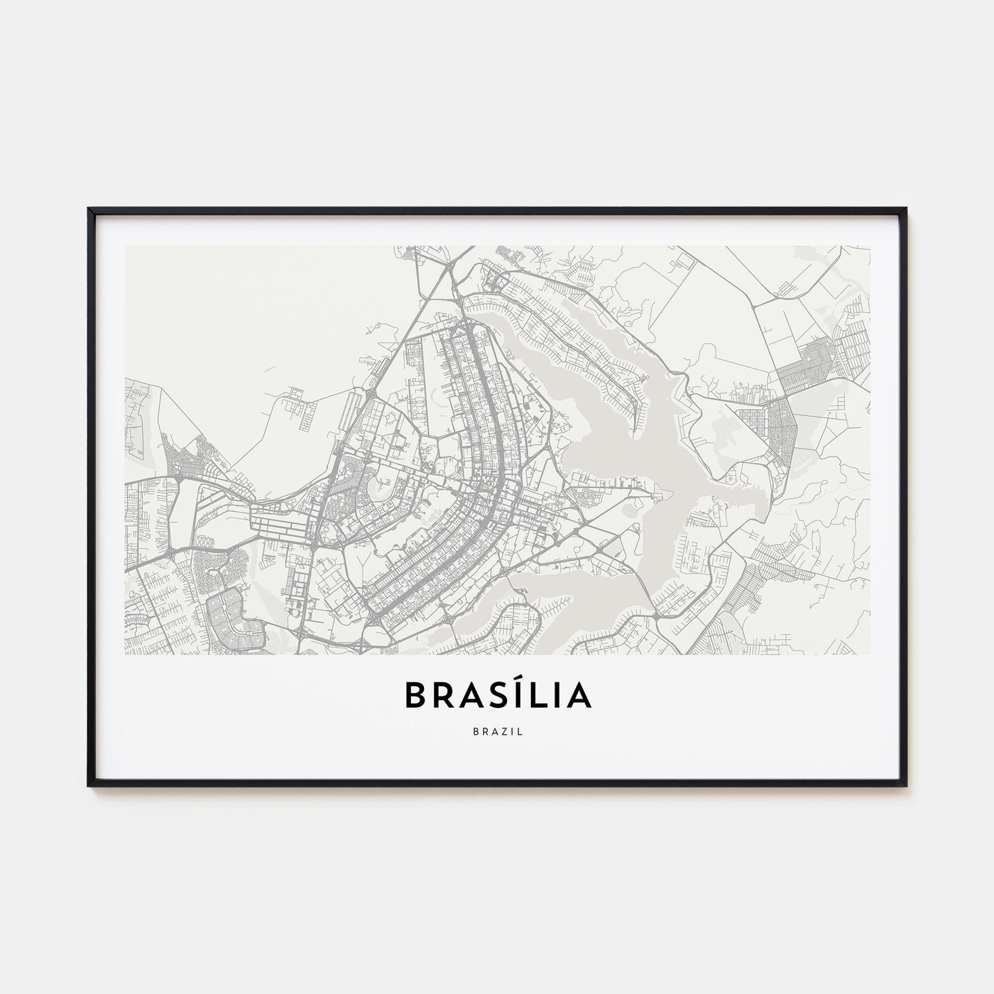 Brasília Map Landscape Poster
