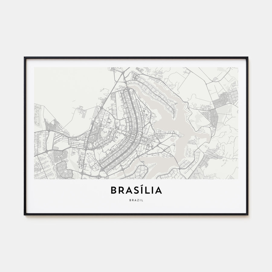Brasília Map Landscape Poster