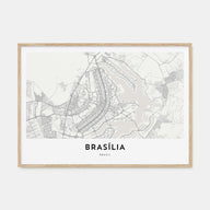 Brasília Map Landscape Poster