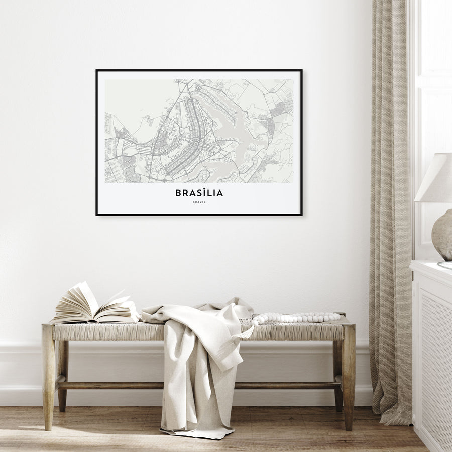 Brasília Map Landscape Poster
