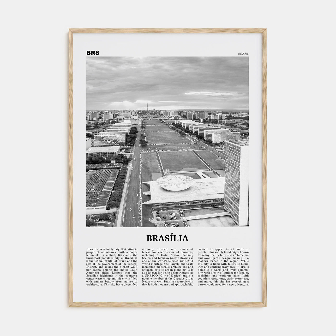 Brasília Travel B&W No 2 Poster