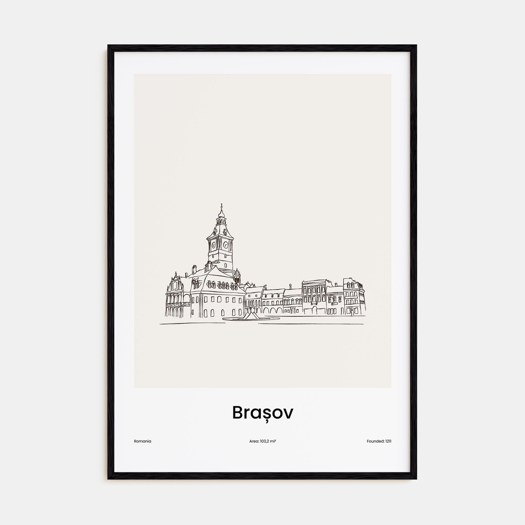 Brasov Drawn Poster