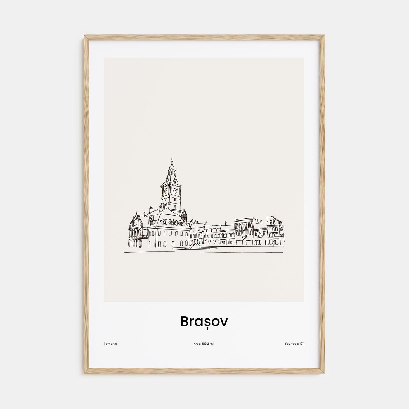Brasov Drawn Poster