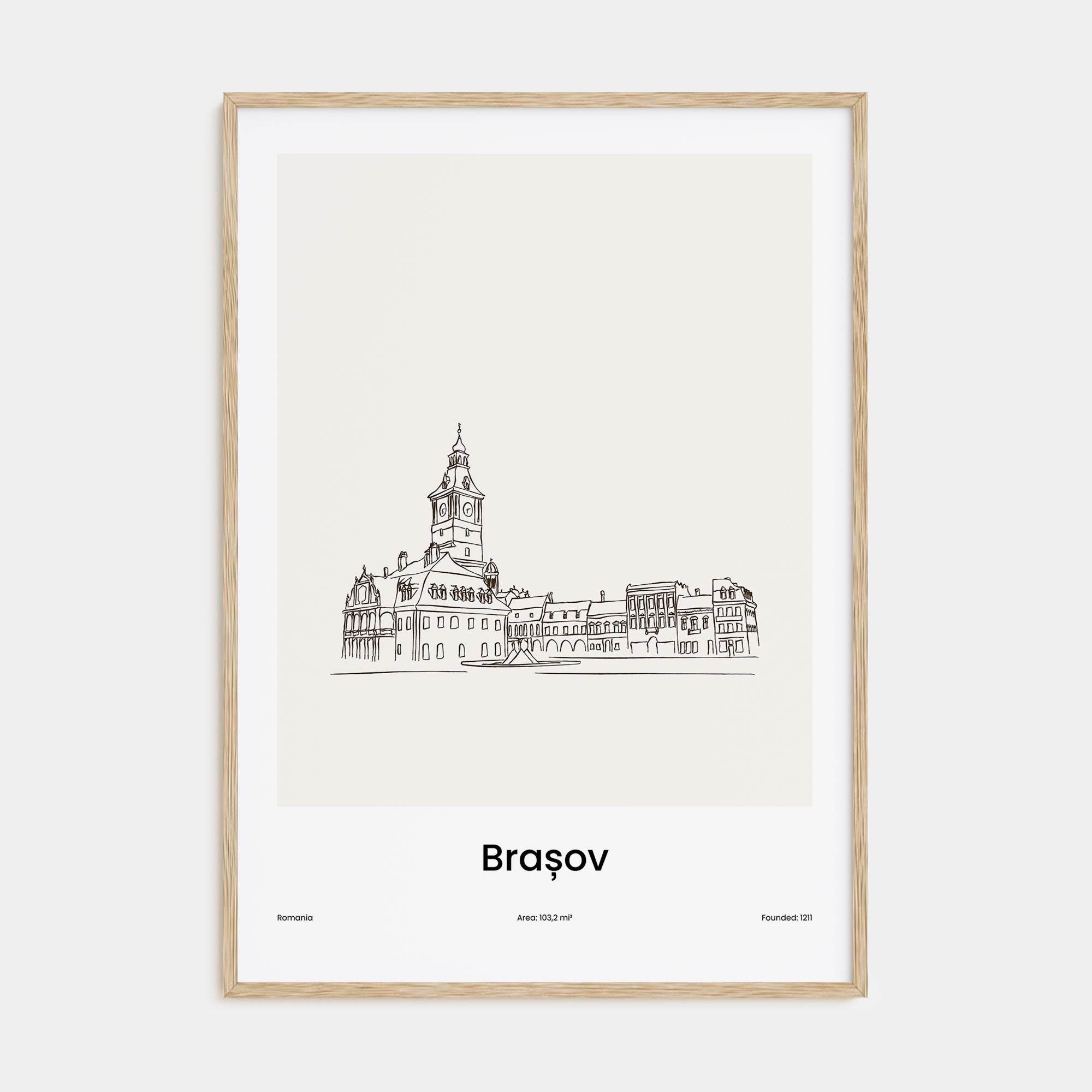 Brasov Drawn Poster