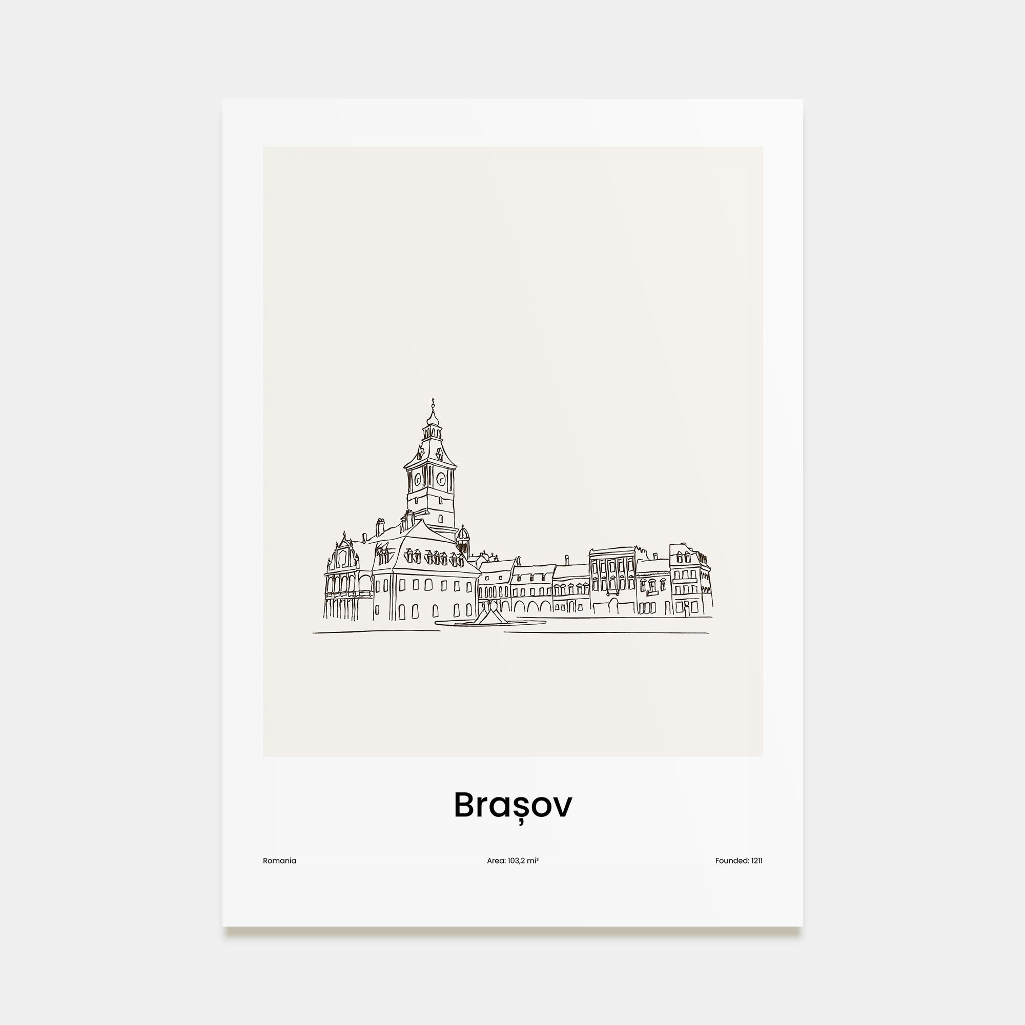 Brasov Drawn Poster