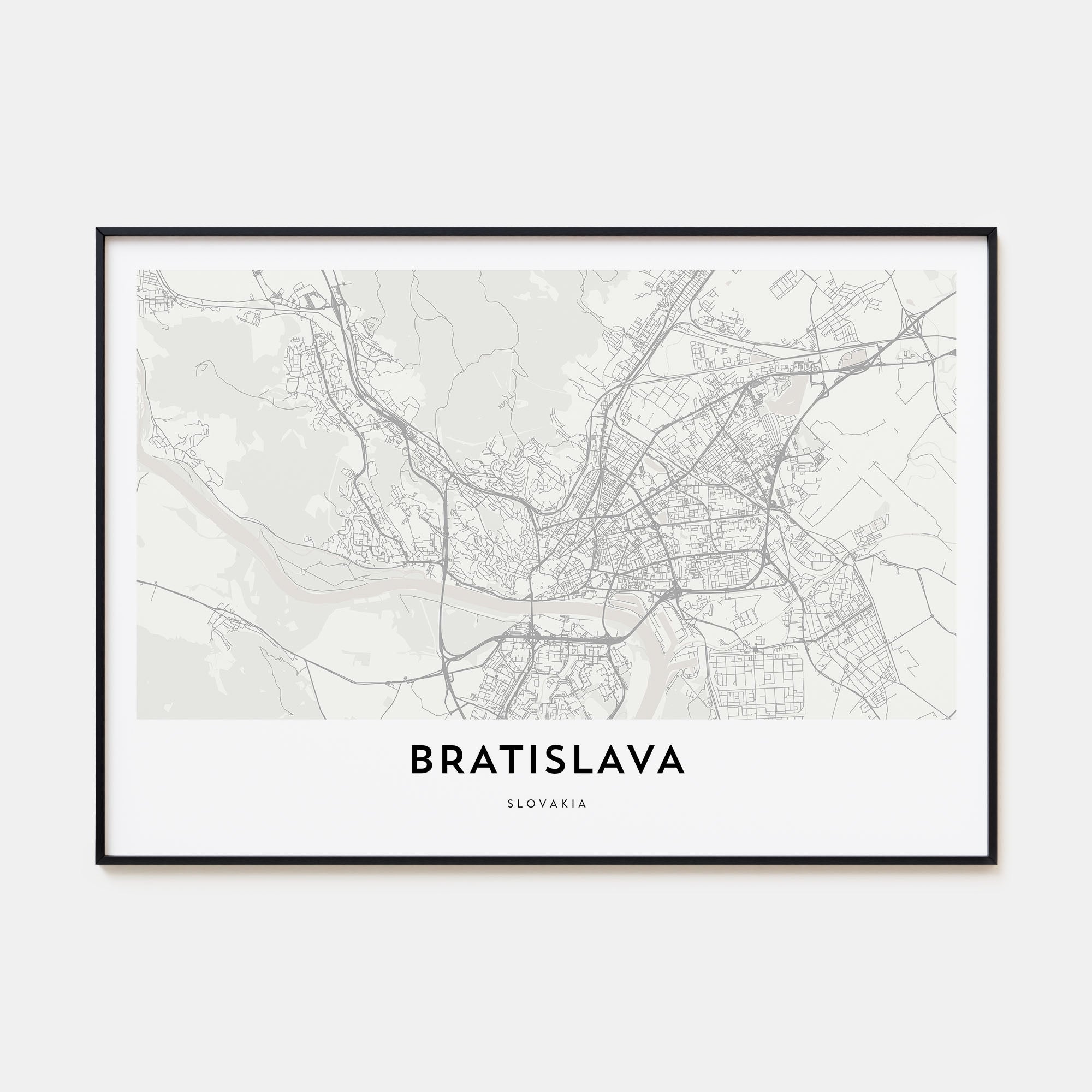 Bratislava Map Landscape Poster