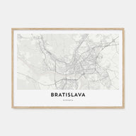 Bratislava Map Landscape Poster